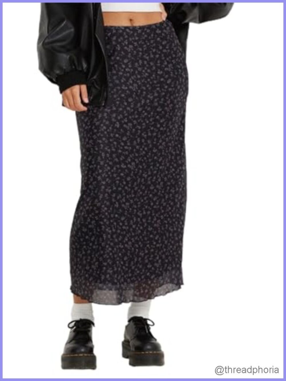 Womens Floral Boho Mesh Midi Skirt High Waist Long Flowy Elastic